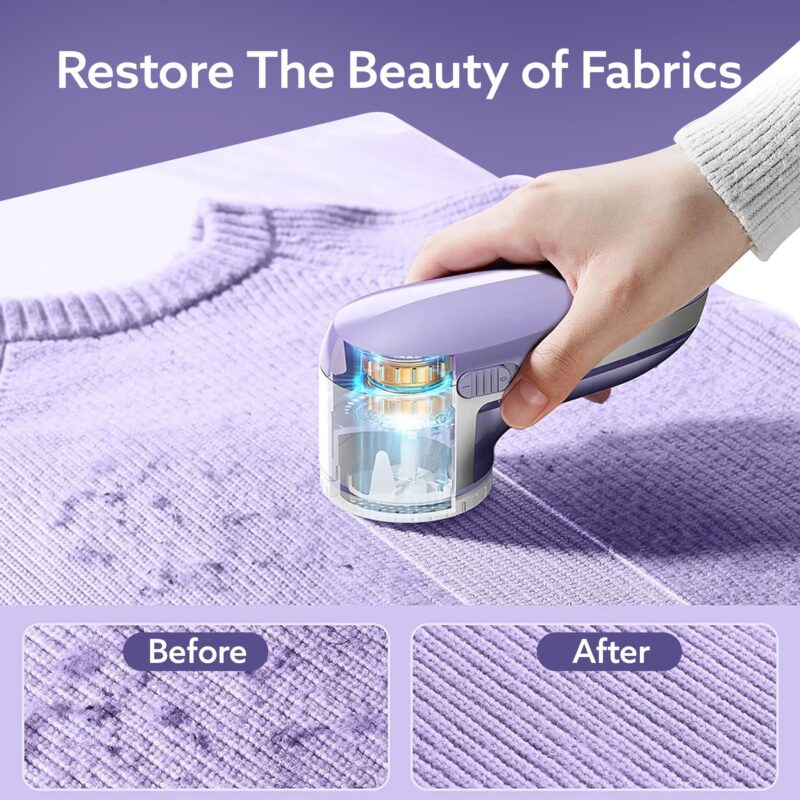 AGARO 2419 Lint Remover, Electric Fabric Shaver, Rechargeable, Stainless Steel Blades, Portable, Multi-Functional Fuzz Remover from Woollen Sweaters, Coat, Blankets, Jackets, Carpets, Burr Remover - Image 18