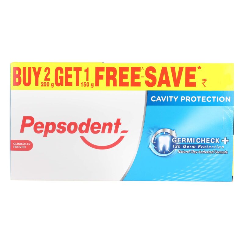 Pepsodent Germi Check Toothpaste - 200g (Pack of 2) With free 150g, Fresh Breath