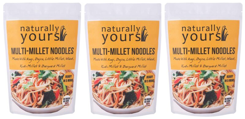 Naturally Yours, Multi-Millet Noodles, includes Tastemaker, No Maida, Preservative Free, Non-Fried, Vegan, 180g Each/Net Weight 540g (Pack of 3)