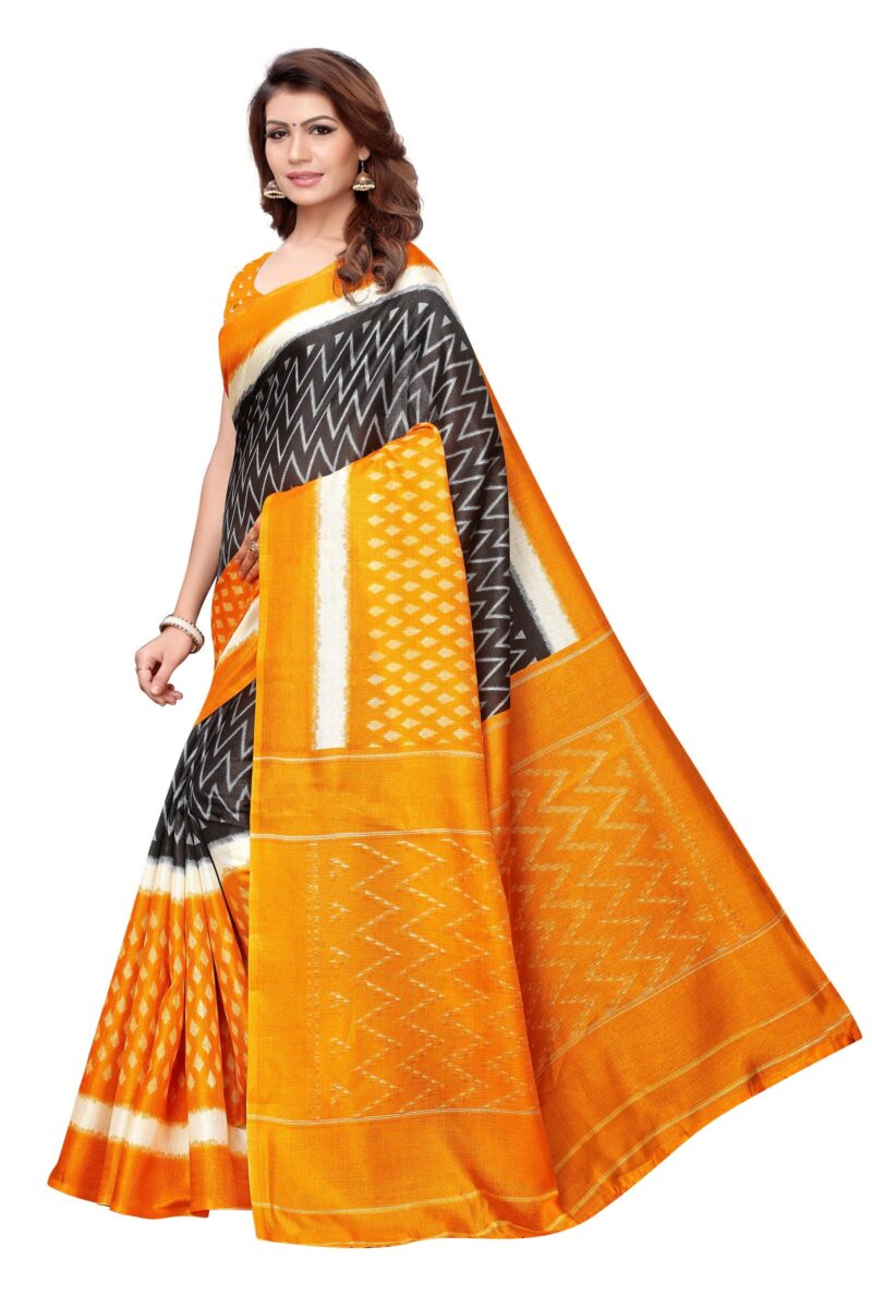 Yashika women's Georgette light weight saree with blouse piece (Multi-Color_Free_Size) SDPL-SNAP MUSTARD - Image 5
