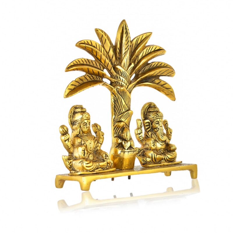 CraftVatika Laxmi Ganesh Idol Aluminium Laxmi Ganesh for Gifting, Office & Pooja Room Home Decor Showpiece - Image 3