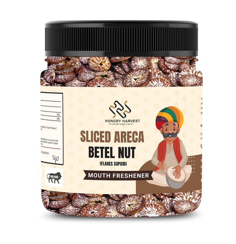 Hungry Harvest Sliced Areca Betel Nut Cutting Kachi Supari Raw Unflavoured Flakes - 125g