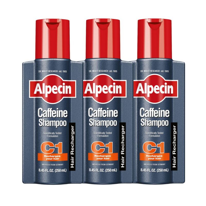 Alpecin C1 Caffeine Anti Hair Fall Shampoo 3x250ml | Scalpe Shampoo for Hair Fall Control | Natural Hair Growth Shampoo Strengthen Hair Growth and Reduces Hair Loss