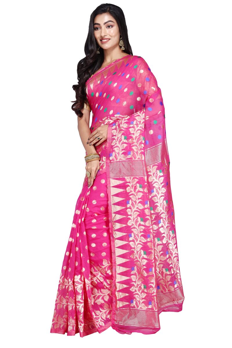 CRAFTONI Allover Exclusive Women's Cotton Silk Dhakai Soft Jamdani Sarees - Image 3