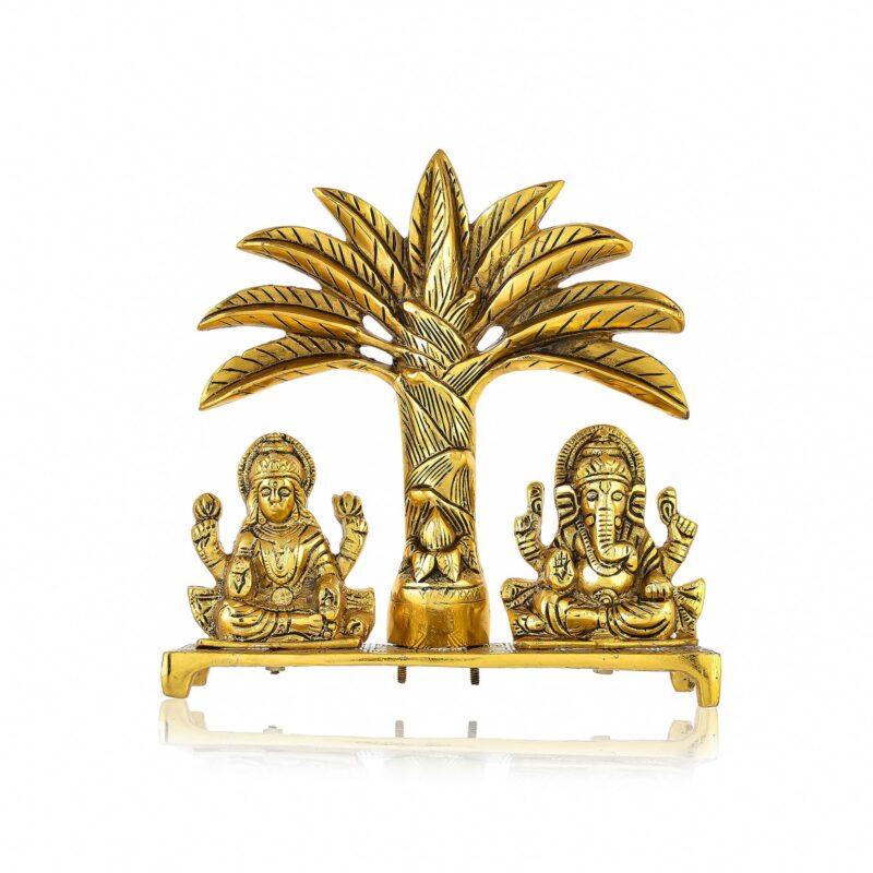 CraftVatika Laxmi Ganesh Idol Aluminium Laxmi Ganesh for Gifting, Office & Pooja Room Home Decor Showpiece - Image 6