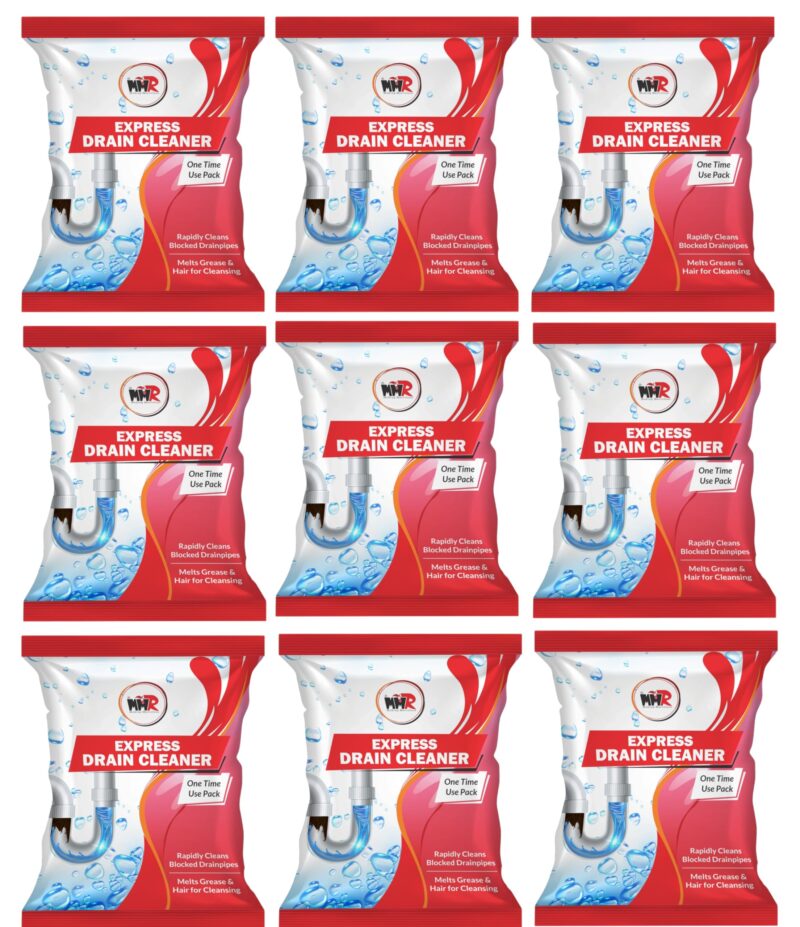MMR Making Marvelous Drain-Insta All Pipe Safe Express Drain Cleaner powder Clear Clogged Sinks & Pipes (50gm, Pack Of 10)