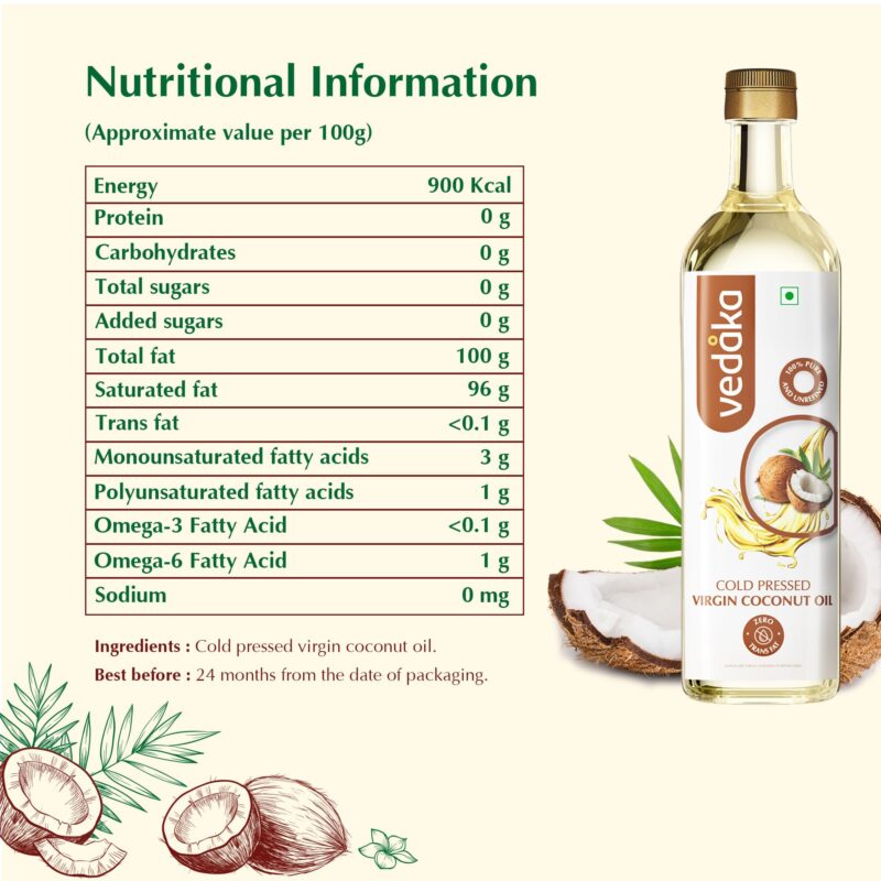 Amazon Brand - Vedaka Cold Pressed Virgin Coconut Oil 1 L Bottle | 100% Pure | Effective with Good Smell - Image 5