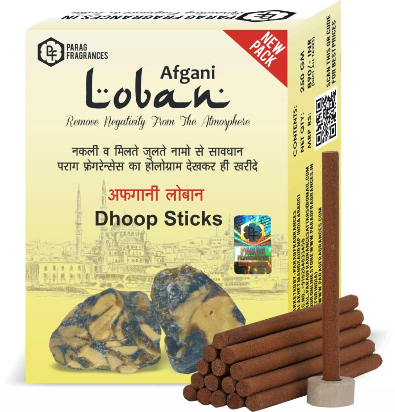 Parag Fragrances 100% Natural Resin Dhoop Sticks for Pooja, Home Fragrance, Hawan, Air Purification and Meditation (Real Loban 140gm Dhoop)