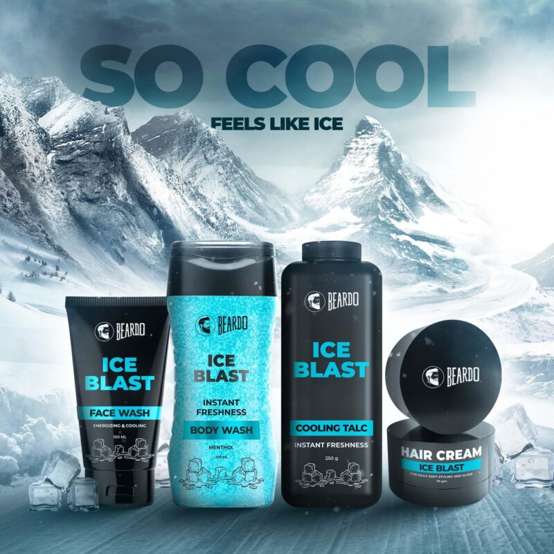 BEARDO Ice Blast Cooling Facewash for Men, 100 ml | INSTANT Icy freshness | Aloe Vera Face wash, Vitamin E & Menthol for cool lock technology | Refreshing & Hydrating facewash - Image 5