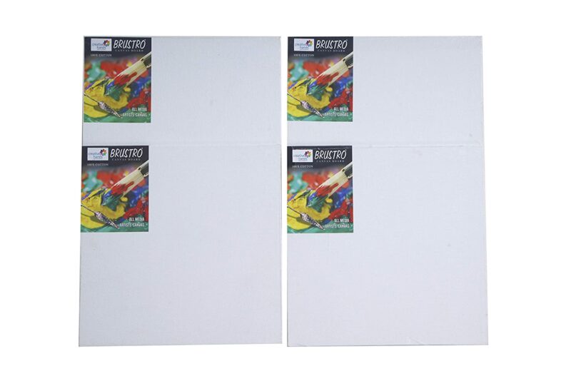 Brustro 100% Cotton Canvas Board Medium Grain 12"X12" (Pack of 4) - Image 6