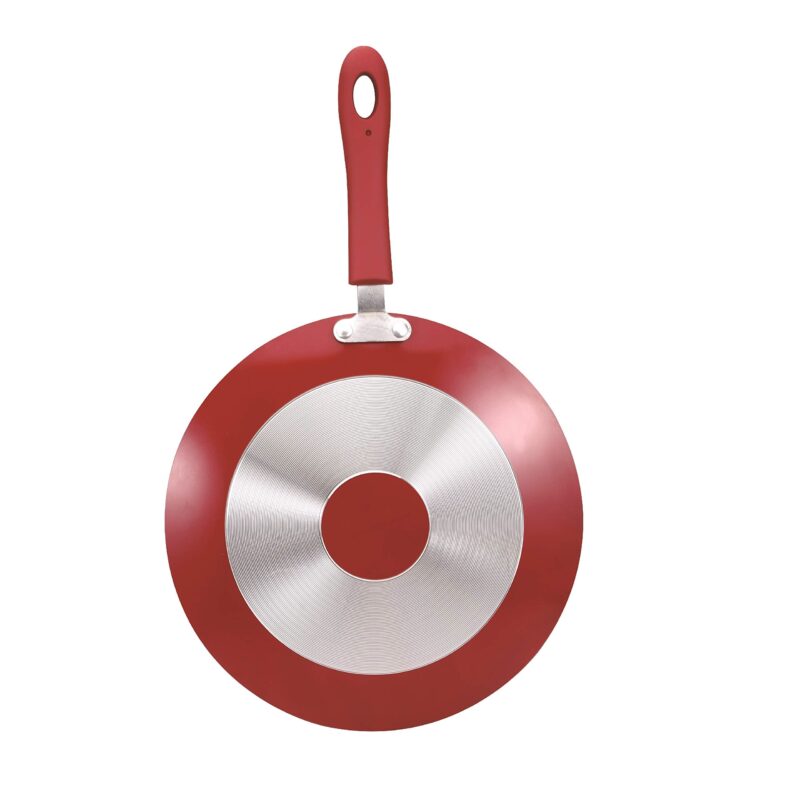 Bergner Bellini Plus 5 Layer Marble Non Stick Concave Tawa/Roti Tawa, 30 cm, Soft Touch Handle, Food Safe (PFOA Free), Thickness 4mm, 1 Year Warranty by Bergner, Red - Image 2