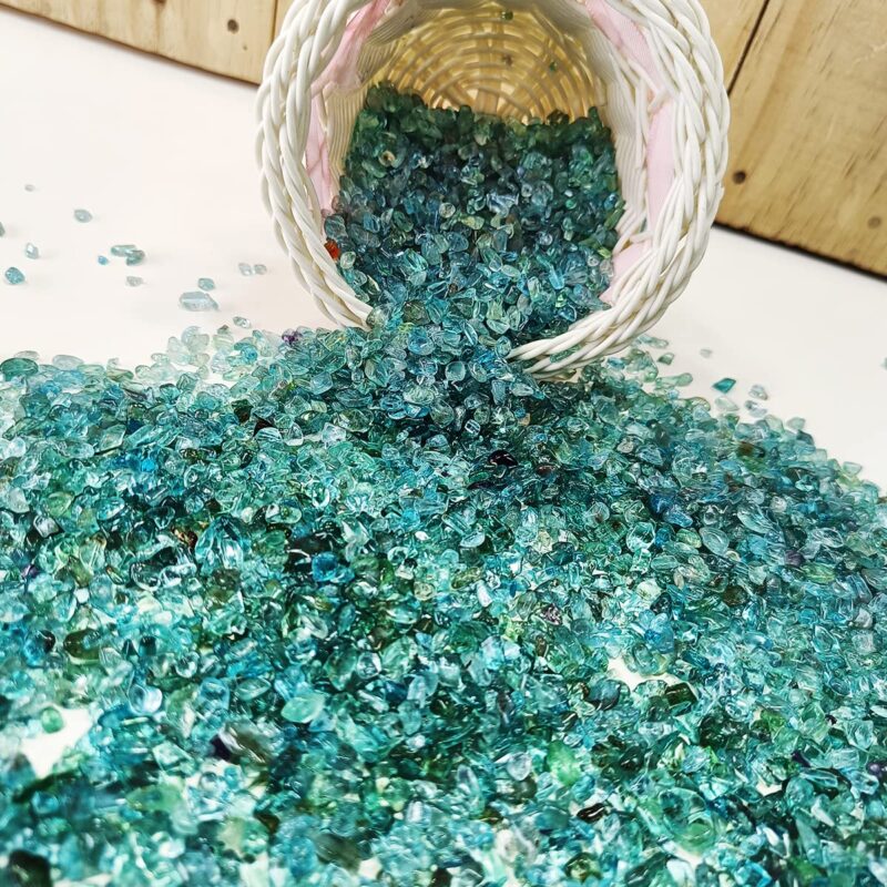 9Dzine Healing Crystal Chips for Vastu Natural Blue Apatite Stone 50 Gm Blue Apatite Crystal Stone Chips Dust Raw Rough Stone for Reiki Healing Meditation - Image 6