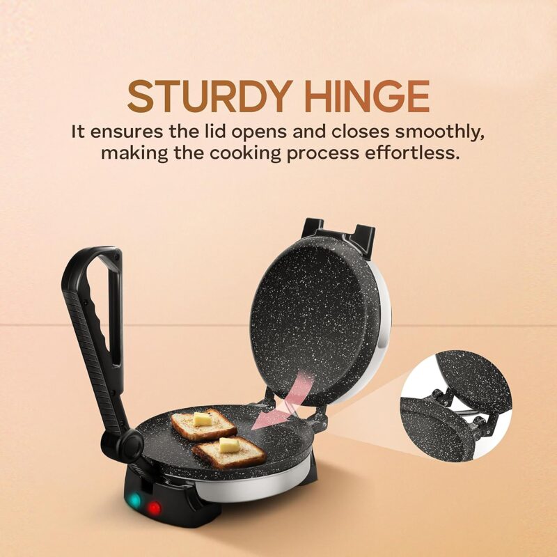 ElectroSky Multi Maker 950W Electric Automatic | Complete Roti/Chapati/Khakra Maker for Home | Super smooth Non-Stick Coating | Cool Touch Handle | Fast Heating With 1 Year Warranty - Image 2