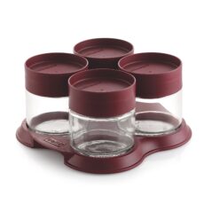 Maroon|Modustack Glassy Set of 4 with Tray Gift Set / 4 Pieces with Tray