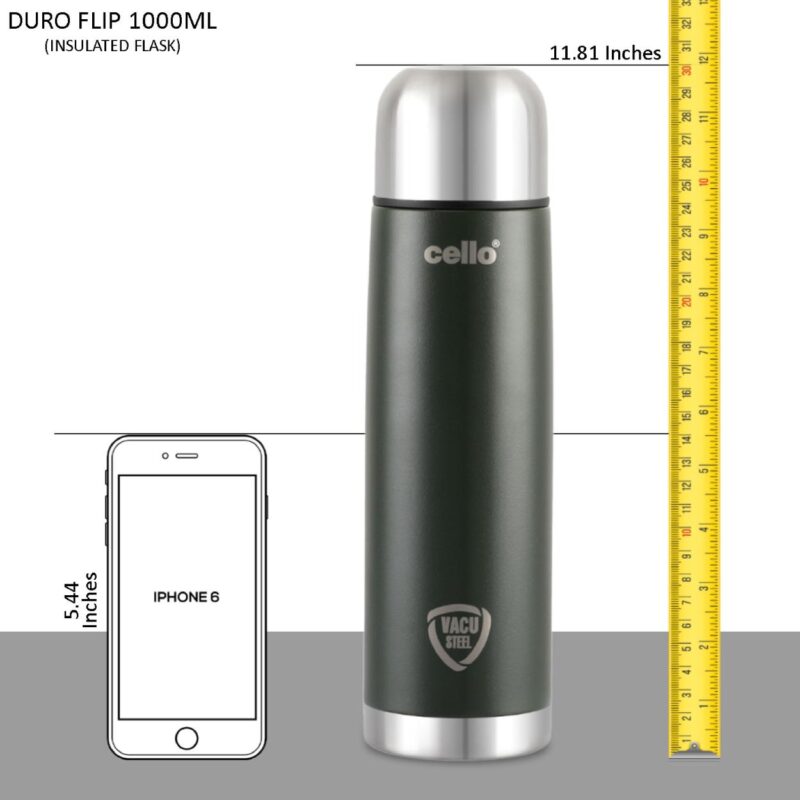 Duro Flip Flask, Vacusteel Water Bottle with Thermal Jacket - Image 42