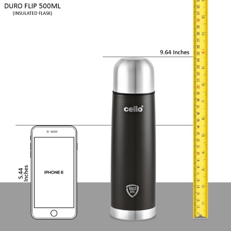 Duro Flip Flask, Vacusteel Water Bottle with Thermal Jacket - Image 43