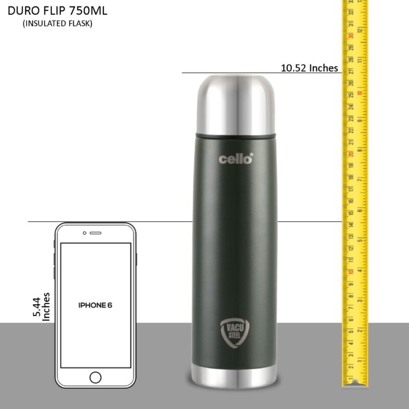 Duro Flip Flask, Vacusteel Water Bottle with Thermal Jacket - Image 46