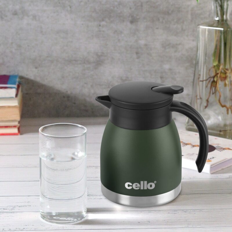 Green|Duro Pot Double Walled Vacuum Insulated Teapot, 600ml / 600ml