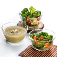 Ornella Glass Mixing Bowl Set, Set of 3 Clear / 500ml+1000ml+1500ml / With Premium Lid