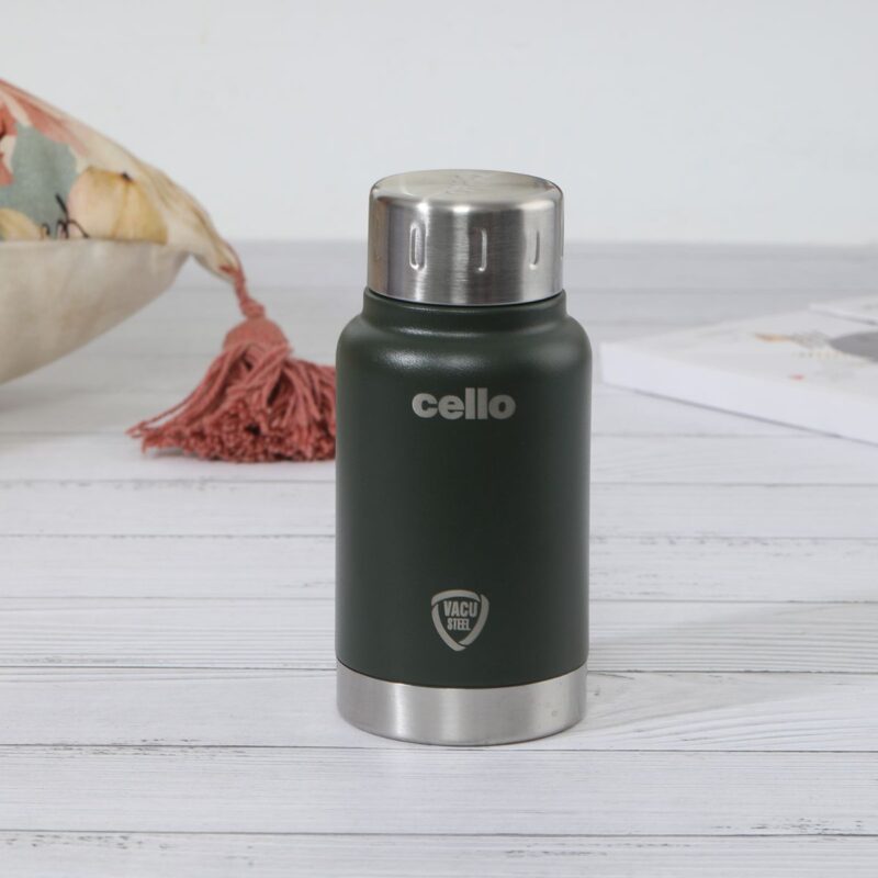 Green|Duro Top Flask, Vacusteel Water Bottle, 180ml / 180ml