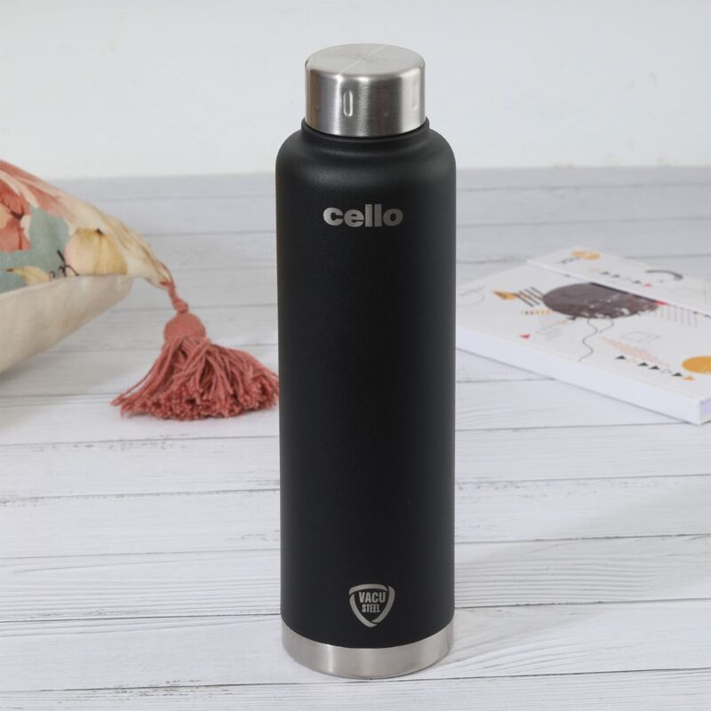 Black|Duro Top Flask, Vacusteel Water Bottle / 750ml