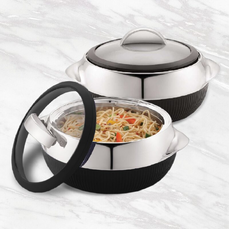 Black|Linea Insulated Casserole, Set of 2 / 1100ml