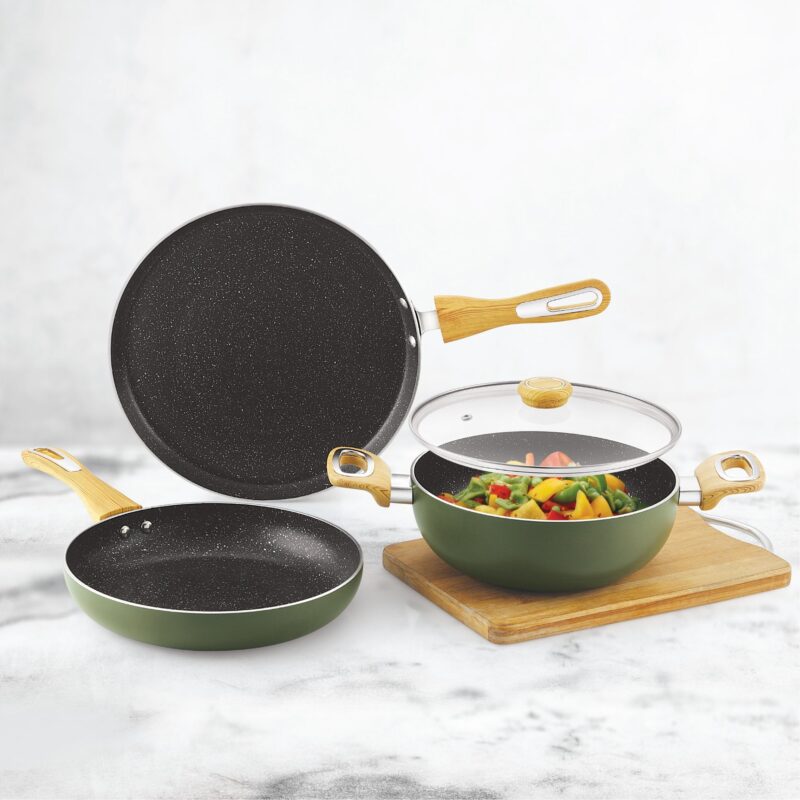 Woody Kitchen Induction Base Non-Stick Cookware Set - Image 10