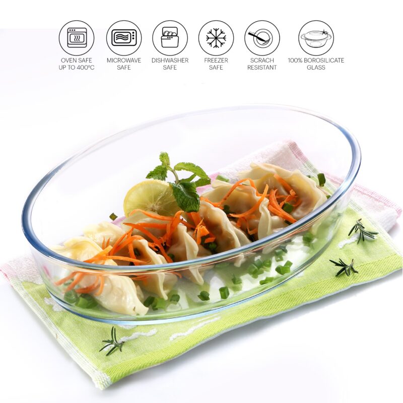 Cosmo Oval Glass Baking Dish, 1600ml - Image 3