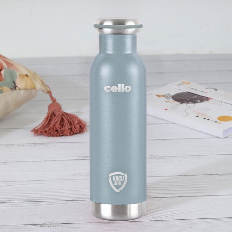 Grey|Duro Sip Flask, Vacusteel Water Bottle, 600ml / 600ml