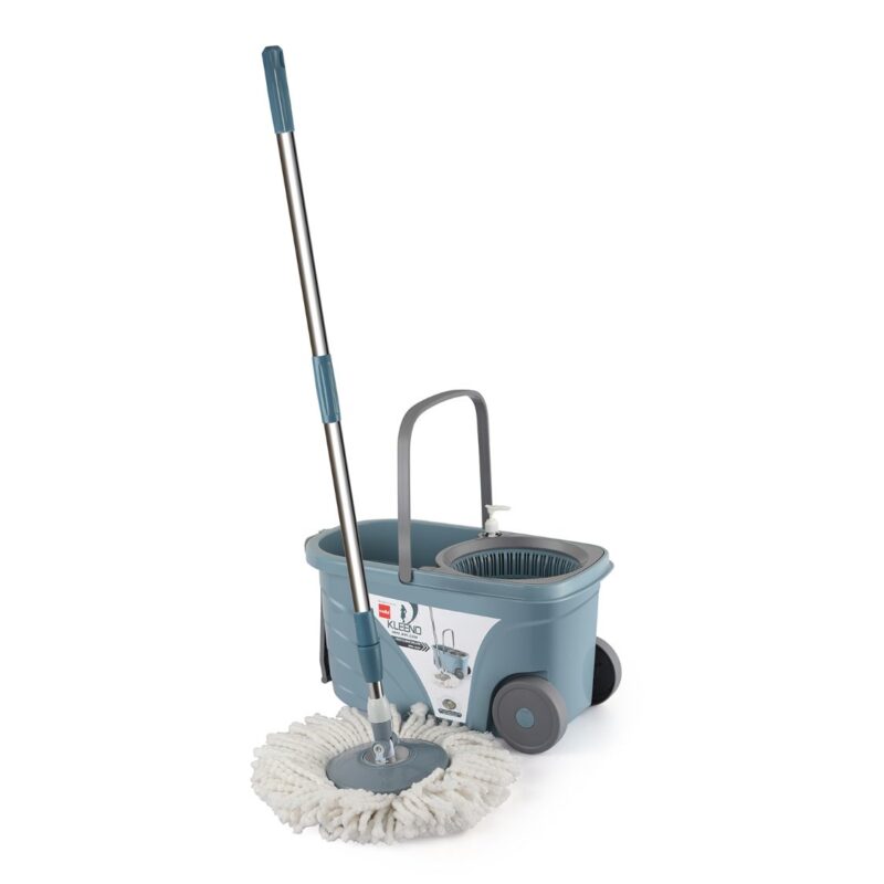 Grey|Kleeno Max Clean Spin Mop Bucket with Soap Dispenser