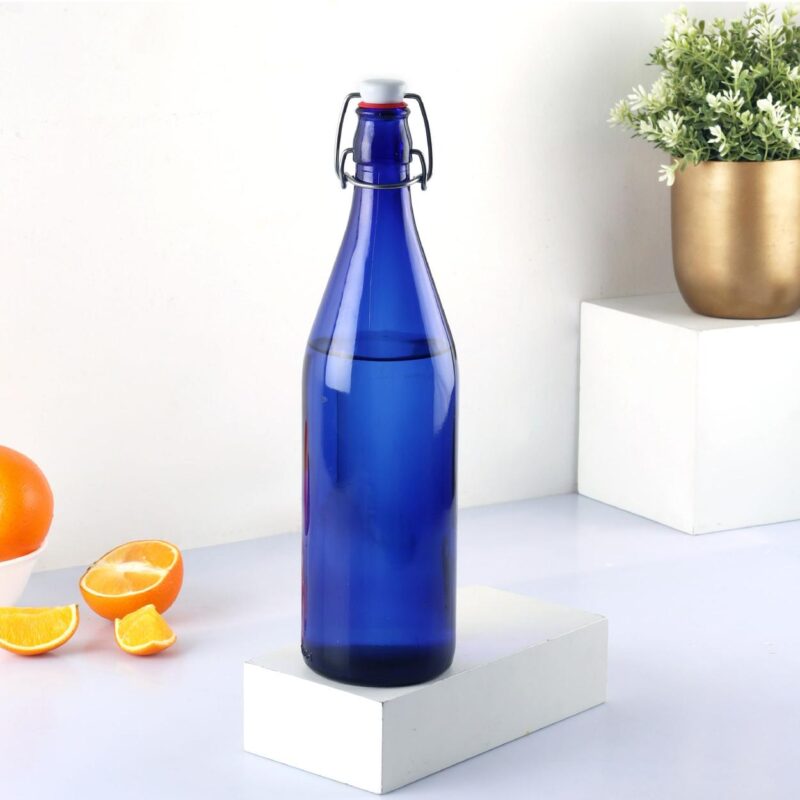 Blue|Aquaria Glass Water Bottle, 1000ml / 1000ml