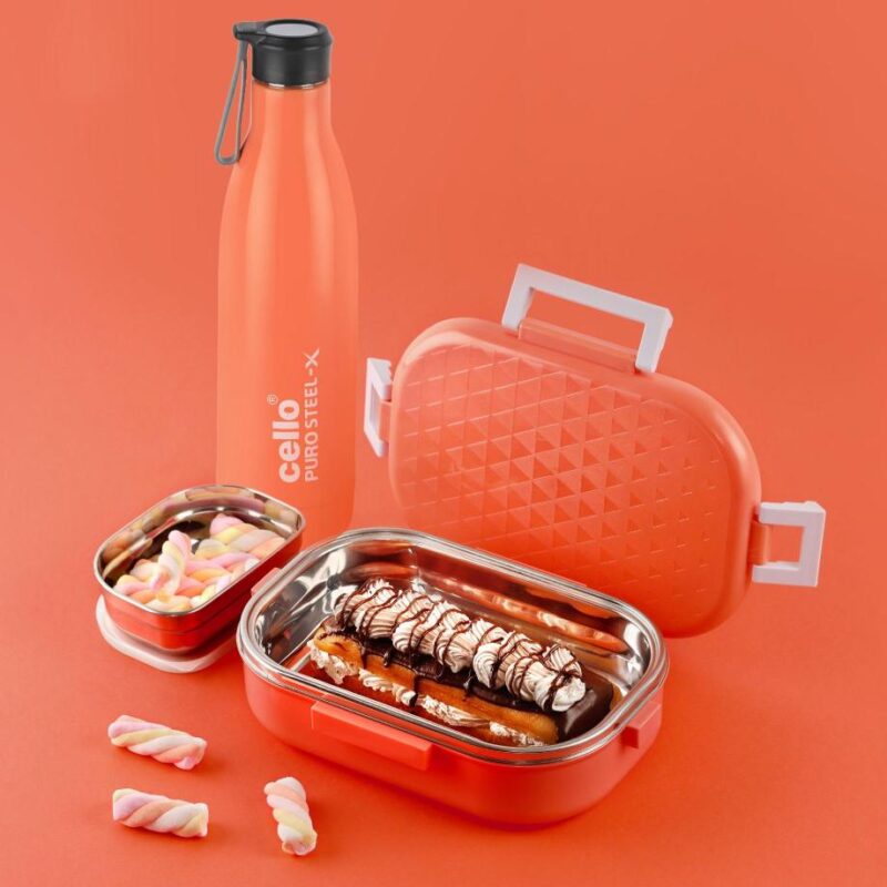 Orange|Altro Neo Lunch Box & Water Bottle Set