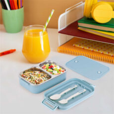 Blue|Food Buddy Lunch Box With Fork And Spoon