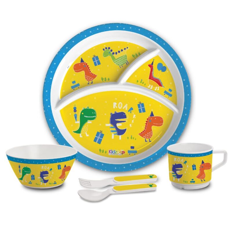 Dino Party Kids Melamine Meal, Set of 5 Trioplate