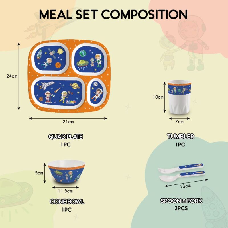 Cosmic Explorer Kids Melamine Meal, Set of 5 - Image 8