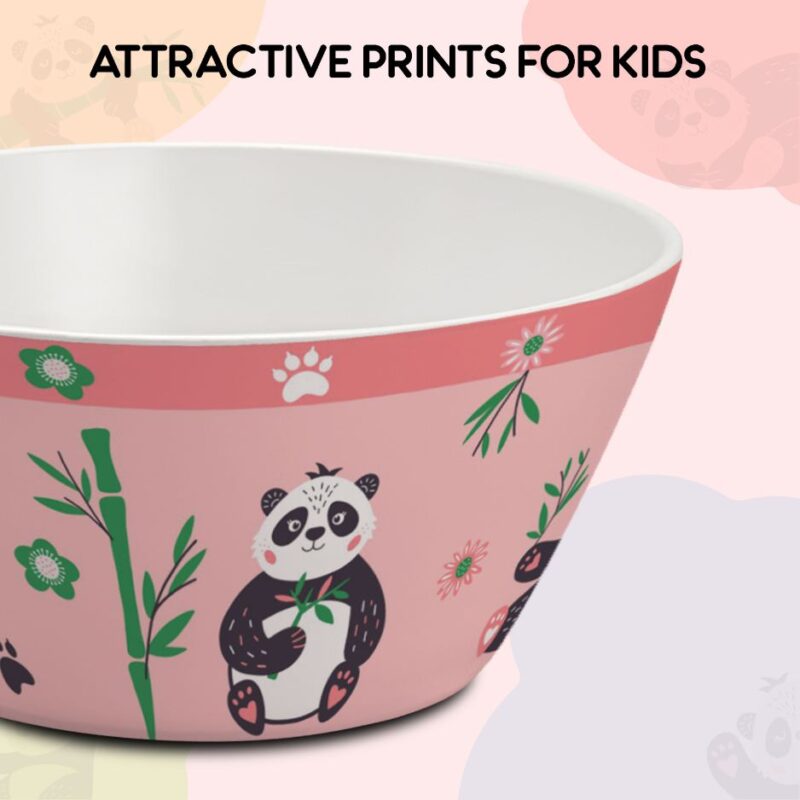 Bamboo Buddies Peach Kids Melamine Meal, Set of 5 - Image 10