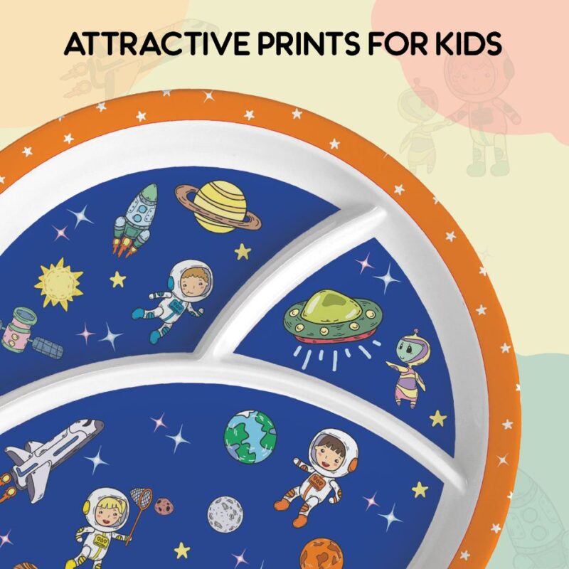 Cosmic Explorer Blue Kids Melamine Meal, Set of 3 - Image 11