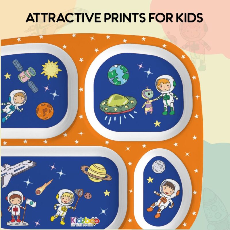 Cosmic Explorer Blue Kids Melamine Meal, Set of 3 - Image 10