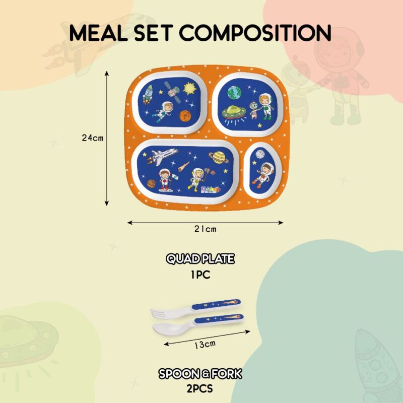 Cosmic Explorer Blue Kids Melamine Meal, Set of 3 - Image 8