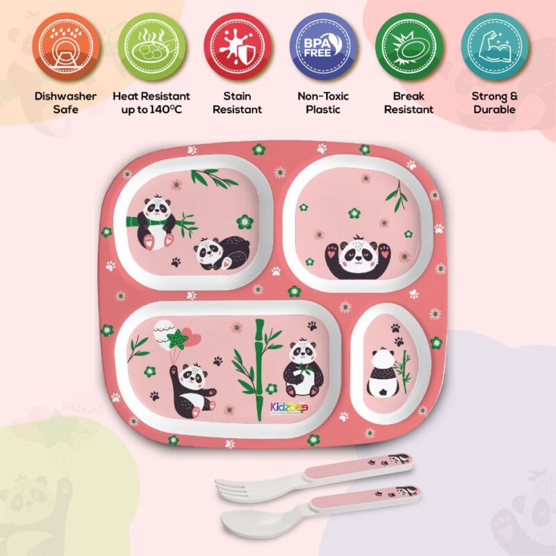 Bamboo Buddies Kids Melamine Meal, Set of 3 - Image 14