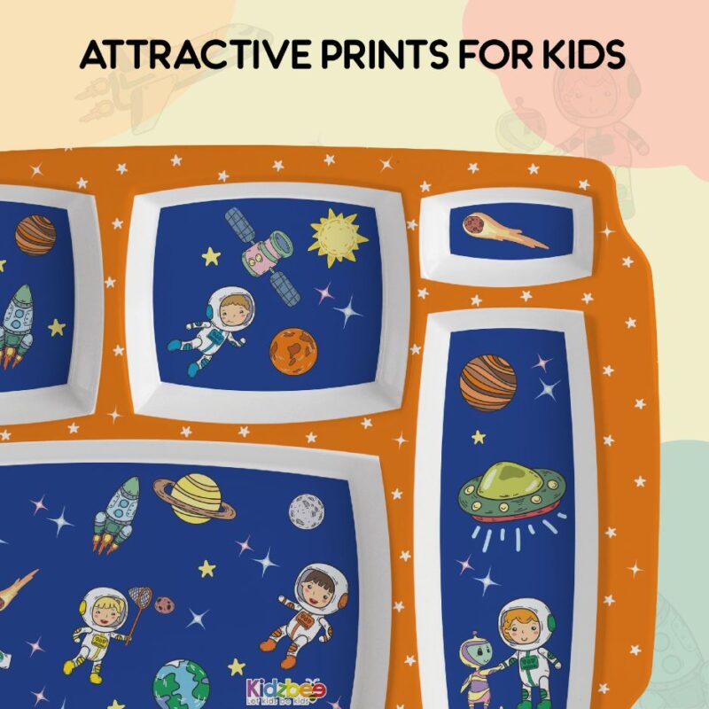 Cosmic Explorer Blue Kids Melamine Meal, Set of 3 - Image 6