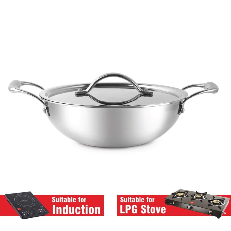 Armour Tri-Ply Induction Base Kadhai with Lid - Image 4