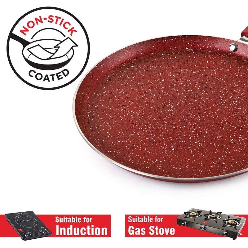 Cookwell Induction Base Granite Dosa Tawa with Detachable Handle - Image 2