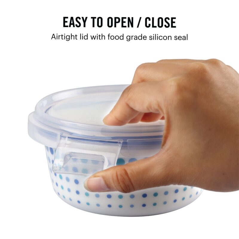 Cool Dots Opalware Lunch Box with Jacket - Image 5