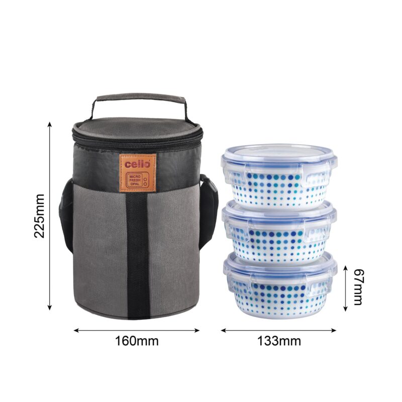 Cool Dots Opalware Lunch Box with Jacket - Image 7