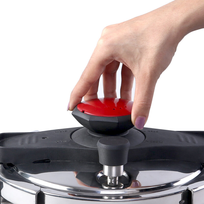 Easy Lock Stainless Steel 3L Outer Lid Pressure Cooker | Induction Compatible | Tri-Ply Bottom | 5-Year Warranty | Free Glass Lid | Silver - Image 8