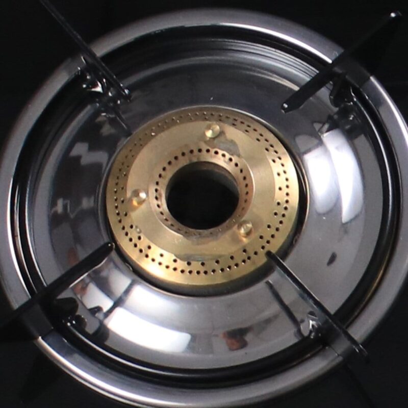 Eco Star 2 Burner Glass Cooktop, Black 8mm Toughened Glass with 1 Year Warranty, Ergonomic Knobs, Efficient Brass Burners, Stainless-steel Spill Tray, Manual Ignition - Image 7