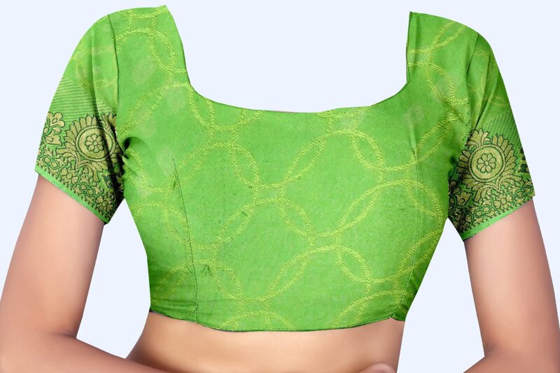 Concepta Women's Silk Bandhani Saree (Firozi_Free Size) - Image 6