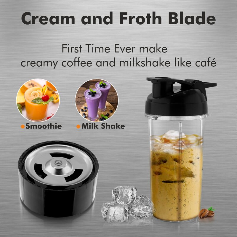 Cookwell Bullet Mixer Grinder (5 Jars, 3 Blades, Black) - Copper, 600 Watts - 2 Year Warranty - Image 3