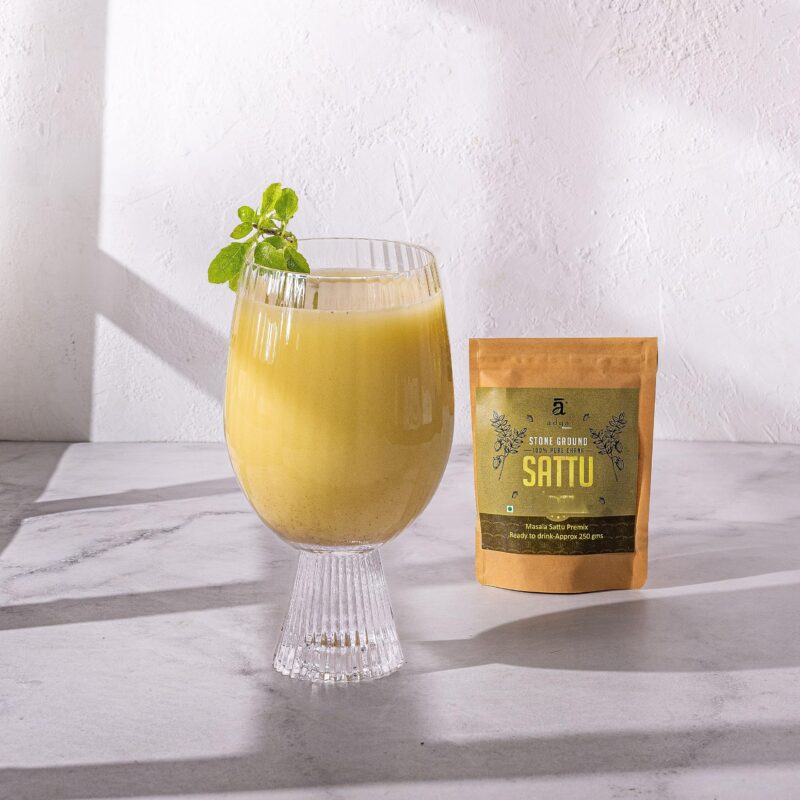 Adya Organics Sattu Premix | Instant Sattu Drink Mix with Jaggery & Spices | 100% Natural & Healthy | Quick Energy Booster for Summer | No Chemicals or Preservatives | 250g Pack - Image 3